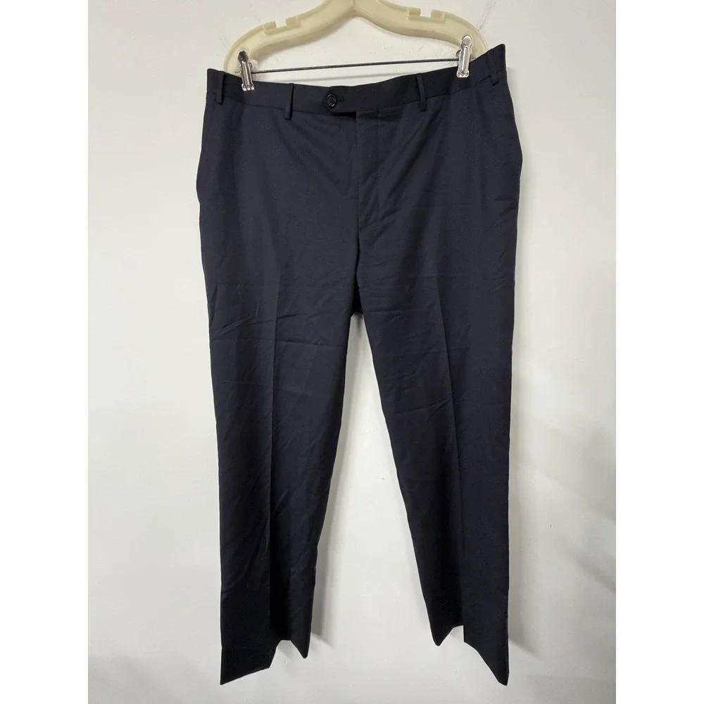 Corneliani Master Men's 40X32 Dark Navy Blue Italian Wool Dress Pants Trousers